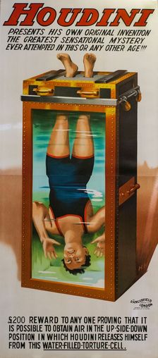 Harry Houdini. Water Torture Cell, 1912. Creator: Anonymous