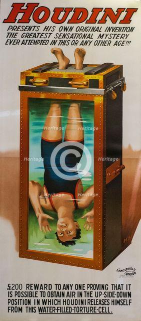 Harry Houdini. Water Torture Cell, 1912. Creator: Anonymous.