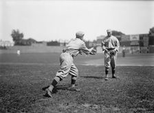 Harry Hooper, Left; Unidentified, Right; Boston Al (Baseball), 1913. Creator: Harris & Ewing