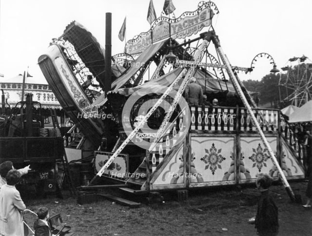 Harry Lee's 'Steam Yachts' swingboat ride, Goose Fair, Nottingham, Nottinghamshire, 1968. Creator: George L Roberts.