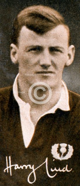Harry Lind (1906-1986), Scottish international rugby union player, 1935. Artist: Unknown