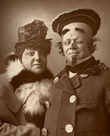 Harry Nicholls and Herbert Campbell, British actors (the Queen and the King), 1888. Artist: W&D Downey