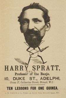 Harry Spratt, Professor of the Banjo, 1882. Creator: Unknown