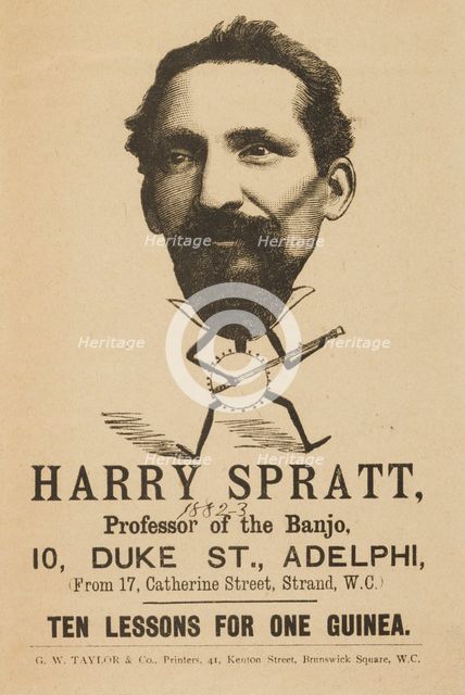 Harry Spratt, Professor of the Banjo, 1882. Creator: Unknown.
