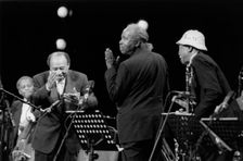 Harry "Sweets" Eddison, Lionel Hampton and Al Grey, c1990. Creator: Brian Foskett