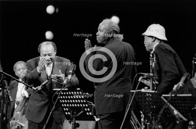 Harry "Sweets" Eddison, Lionel Hampton and Al Grey, c1990. Creator: Brian Foskett.