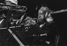 Harry "Sweets" Edison and Al Grey, Lionel Hampton and his Gold..., North Sea Jazz Festival, 1994. Creator: Brian Foskett