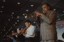 Harry "Sweets" Edison and Phil Harper, Jazz Inn Party, Nordwijk, Netherlands, 1989. Creator: Brian Foskett