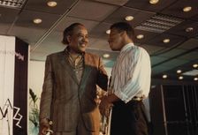 Harry "Sweets" Edison and Phil Harper, Jazz Inn Party, Nordwijk, Netherlands, 1989. Creator: Brian Foskett