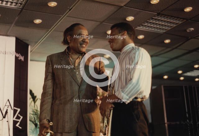 Harry "Sweets" Edison and Phil Harper, Jazz Inn Party, Nordwijk, Netherlands, 1989. Creator: Brian Foskett.