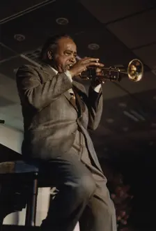 Harry "Sweets" Edison, Jazz Inn Party, Nordwijk, Netherlands, 1989. Creator: Brian Foskett