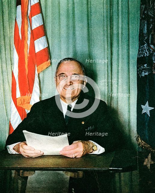 Harry S Truman, 33rd President of the USA, 1945-1953. Artist: Unknown
