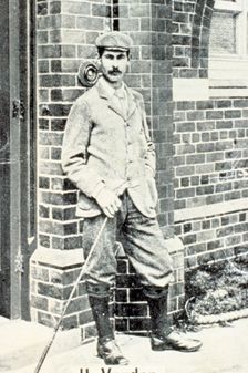 Harry Vardon (1870-1937), British golfer, cigarette card, c1903. Creator: Unknown