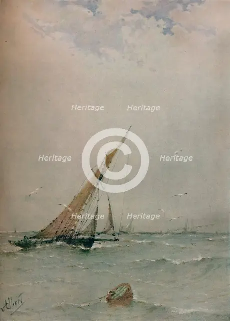 'Harwich, North Sea Trawlers', c1900. Artist: Albert Ernest Markes.