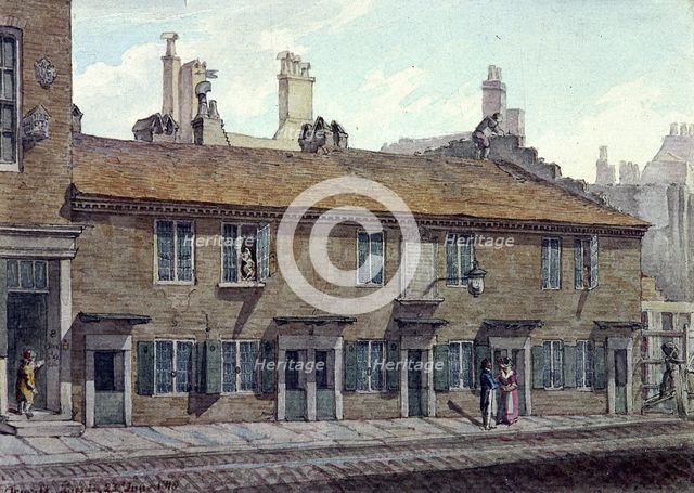 Hart Street, Cripplegate, London, 1818. Artist: Robert Blemmell Schnebbelie