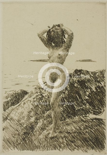 Hårtång (Seaweed-wreath), 1914. Creator: Anders Leonard Zorn.