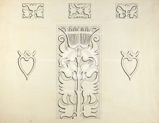 Hartford Cupboard (Detail), c. 1936. Creator: Martin Partyka.