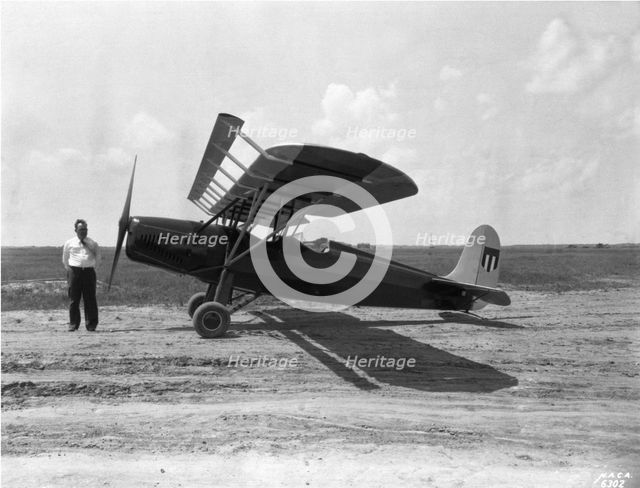 Hartley Soule with Fairchild 22, Langley Field, Virginia, USA, April 25, 1932.  Creator: Unknown.