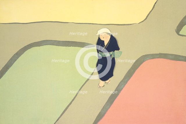 Haru No Taomo, from Momoyo-gusa (The World of Things) Vol III, pub.1910 (colour block woodcut)
