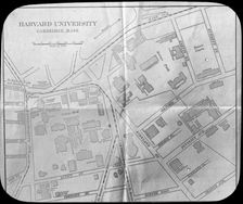 Harvard University campus map, Cambridge, Massachusetts, USA, late 19th or early 20th century