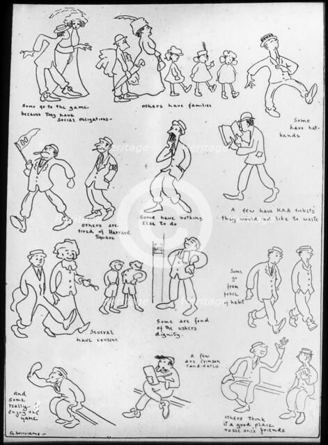 Harvard University cartoon, early 20th century(?). Artist: G Williams
