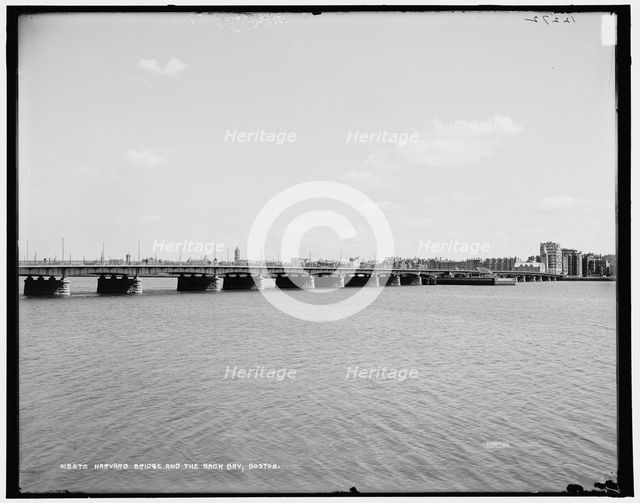 Harvard Bridge and the Back Bay, Boston, between 1890 and 1901. Creator: Unknown.