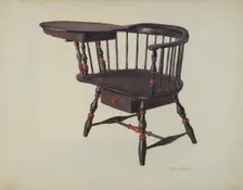 Harvard Student's Chair (Windsor), c. 1938. Creator: Adele Brooks
