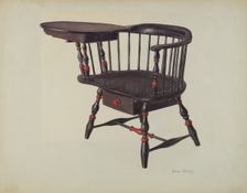 Harvard Student's Chair (Windsor), c. 1938. Creator: Adele Brooks