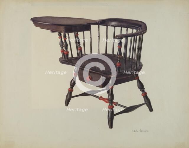Harvard Student's Chair (Windsor), c. 1938. Creator: Adele Brooks.