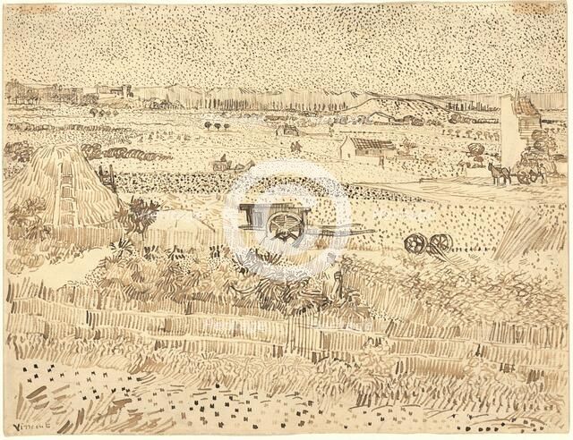 Harvest--The Plain of La Crau, 1888. Creator: Vincent van Gogh.