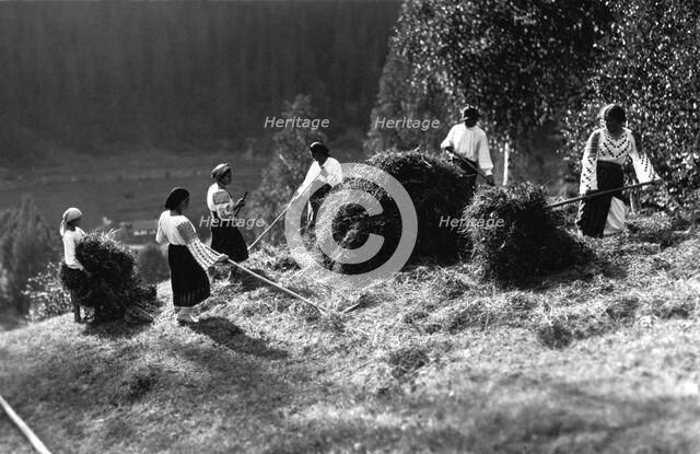 Harvest time, Bistrita Valley, Moldavia, north-east Romania, c1920-c1945. Artist: Adolph Chevalier