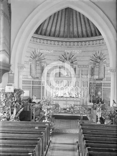 Harvest at Holy Trinity Church, Cowes, Isle of Wight, pre 1913. Creator: Kirk & Sons of Cowes.