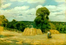 Harvest at Montfoucault 1876. Artist: Camille Pissarro