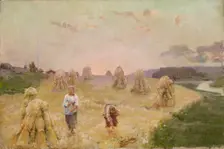Harvest folk, 1883. Creator: Aukusti Uotila