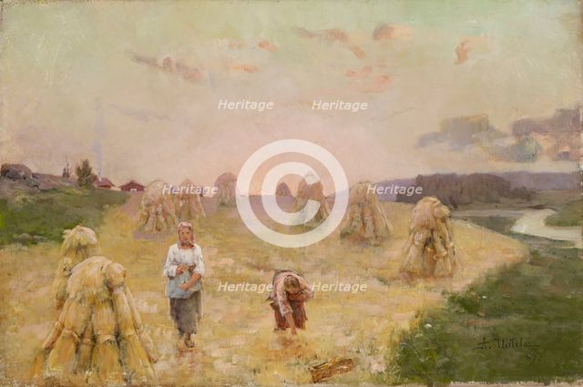 Harvest folk, 1883. Creator: Aukusti Uotila.