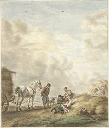 Harvest scene, 1795. Creator: Abraham Delfos