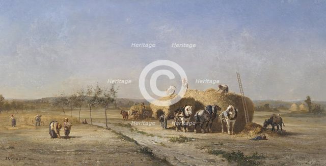 Harvest Scene, 1866. Creator: Jules Jacques Veyrassat.