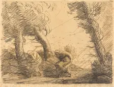 Harvesters Surprised by the Storm (Moissoneuses surprises par l'orage). Creator: Alphonse Legros