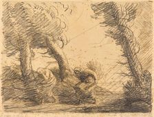 Harvesters Surprised by the Storm (Moissoneuses surprises par l'orage). Creator: Alphonse Legros