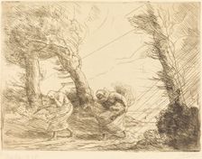 Harvesters Surprised by the Storm (Moissonneuses surprises par l'orage). Creator: Alphonse Legros