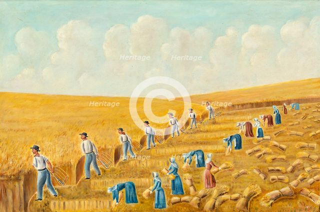 Harvesting with Grain Cradles, c. 1939. Creator: Stanley Mazur.