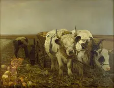 Harvesting beets, 1886. Creator: Niels Pedersen Mols