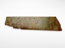 Harvesting knife (hu ?) with mask and felines, fragment, Late Neolithic period, ca. 2000-1700 BCE. Creator: Unknown