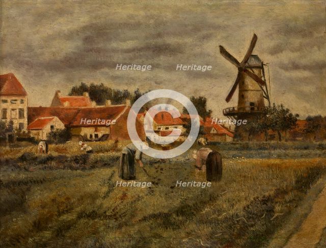 Harvesting Potatoes, 1875. Creator: Henri Jean Augustin de Braekeleer.