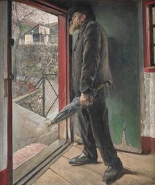 Has it Stopped Raining?;Looking Out for the Weather, 1922. Creator: Laurits Andersen Ring