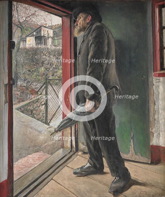 Has it Stopped Raining?;Looking Out for the Weather, 1922. Creator: Laurits Andersen Ring.