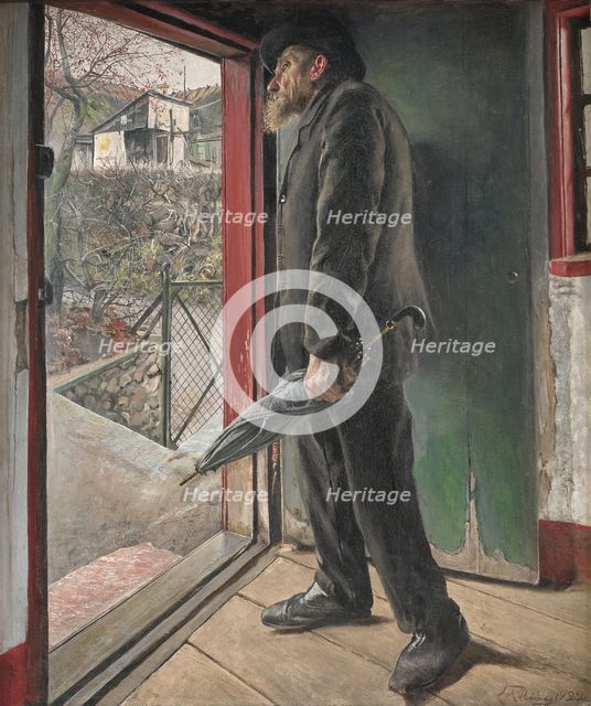 Has it Stopped Raining?;Looking Out for the Weather, 1922. Creator: Laurits Andersen Ring.