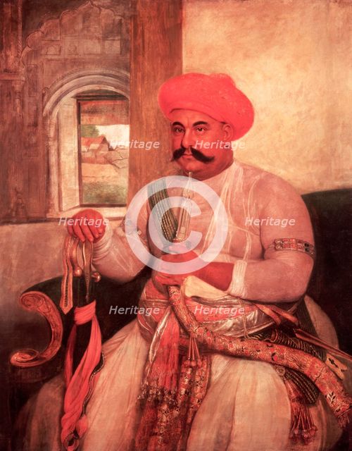 Hasan Reza Khan, minister to Asaf al-Daula of Oudh, Nawab Vizier of Oudh, 1784.  Creator: Johan Zoffany.