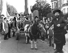 Hasidic street party, Paget Road, London, October 1989. Creator: Sidney Harris