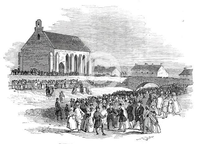 Haswell Colliery explosion - burial of the dead, 1844. Creator: Unknown.